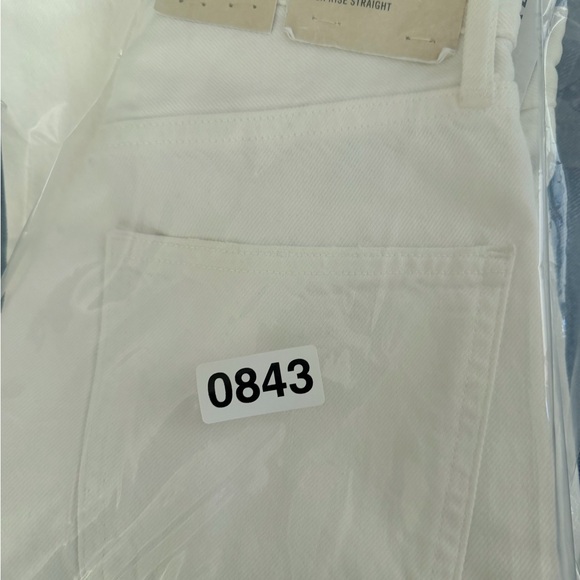 Agolde 90’s Pinch Waist High Rise Straight Jean Marshmallow White Size 23 - Picture 14 of 14